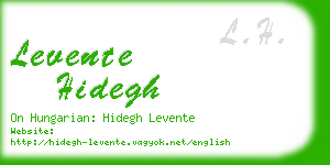 levente hidegh business card